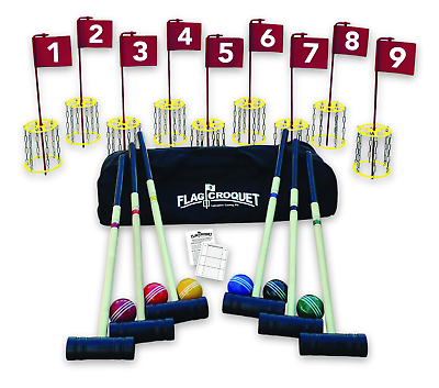 Amish-Made Deluxe Flag Croquet Golf Game Set