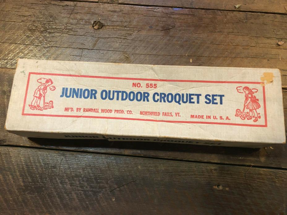 Vintage Junior Outdoor Croquet Set Randall Wood Prod Co A National Pastime