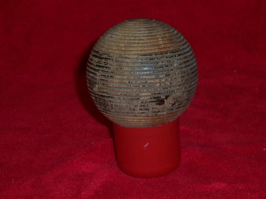 (1033) -  Vintage  -  WOODEN  RIBBED CROQUET BALL