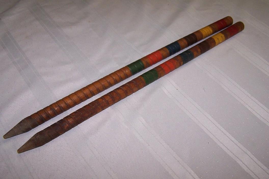 Vintage Croquet Stakes Grooved Rustic Replacement