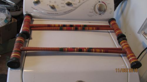 4 Vintage Croquet Mallets Multi colored 1950's
