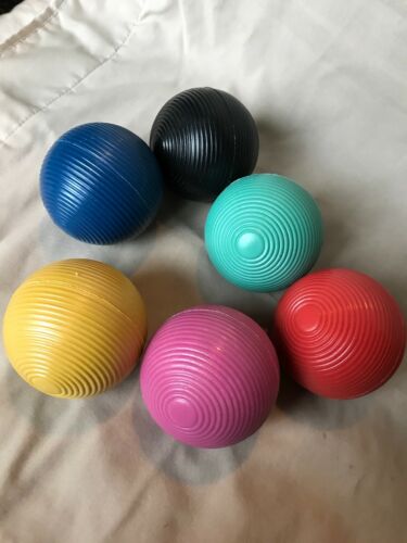 6 Ridged Croquet Balls-Plastic
