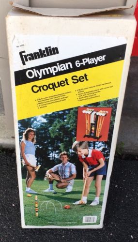 Vintage Franklin 6 Player Solid Croquet Set With Stand New In Box!
