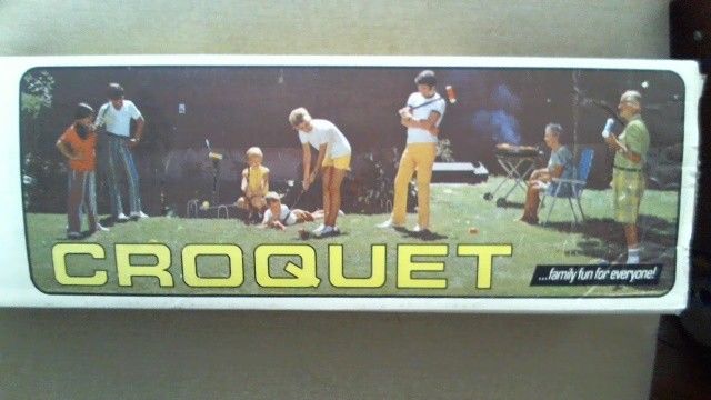 UNUSED VINTAGE FORSTER SKOWHEGAN CROQUET SET - 4 PLAYER - W/ STAND - NO. 64463