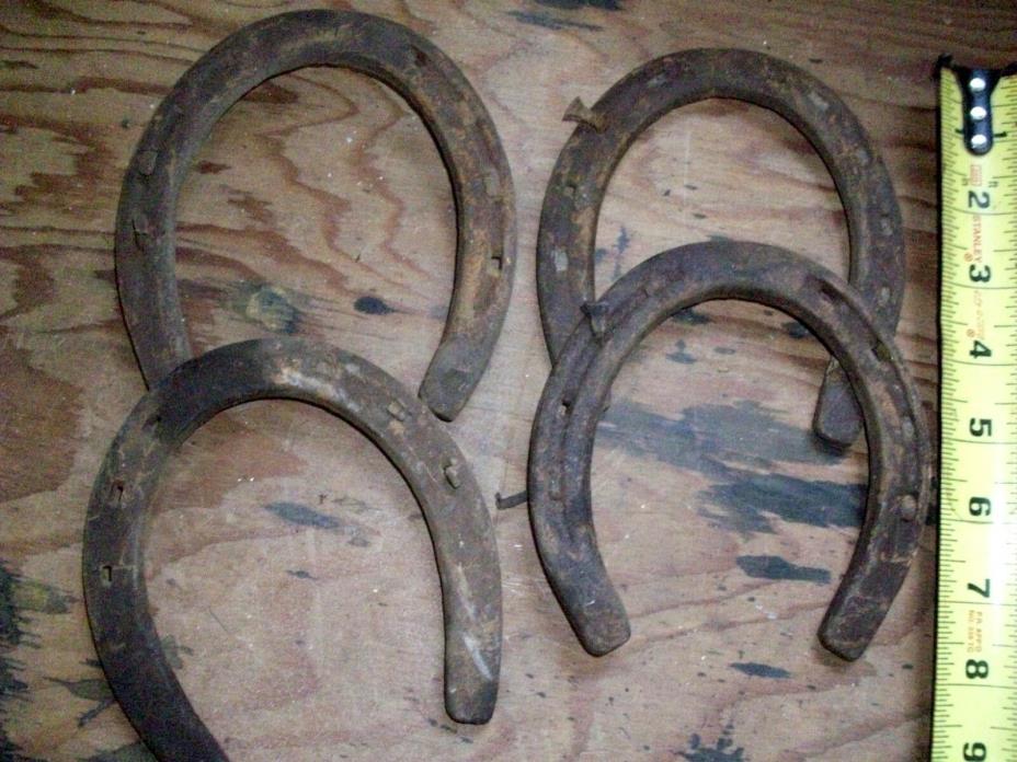 4 vintage rustic horseshoes farm decor