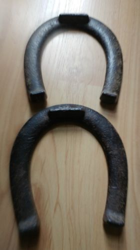 Pair of Antique Throwing Horseshoes.  Genuine Drop Forged Steel