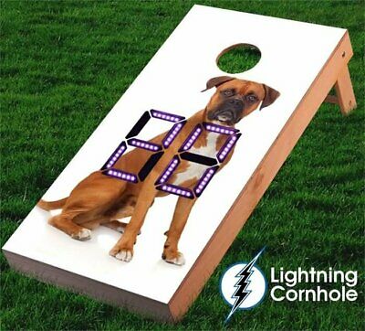 Lightning Cornhole Electronic Scoring Boxer Cornhole Board Purple