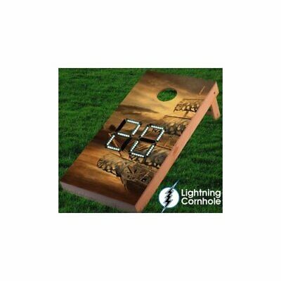 Lightning Cornhole Electronic Scoring Pirate Ship Cornhole Board Green