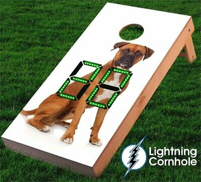 Lightning Cornhole Electronic Scoring Boxer Cornhole Board Green