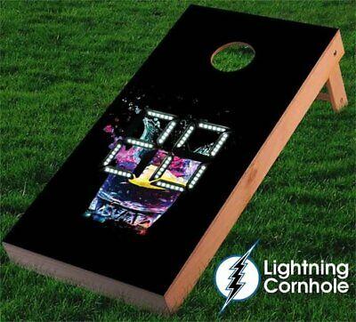Lightning Cornhole Electronic Scoring Glass Cornhole Board Purple