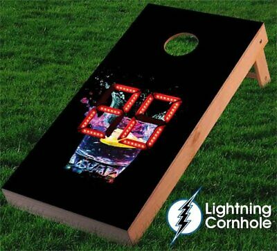 Lightning Cornhole Electronic Scoring Glass Cornhole Board Red