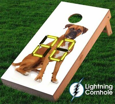 Lightning Cornhole Electronic Scoring Boxer Cornhole Board Yellow