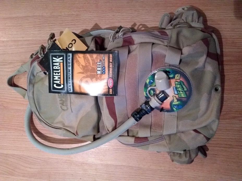 new camelbak mule hydration bladder and backpack desert camo