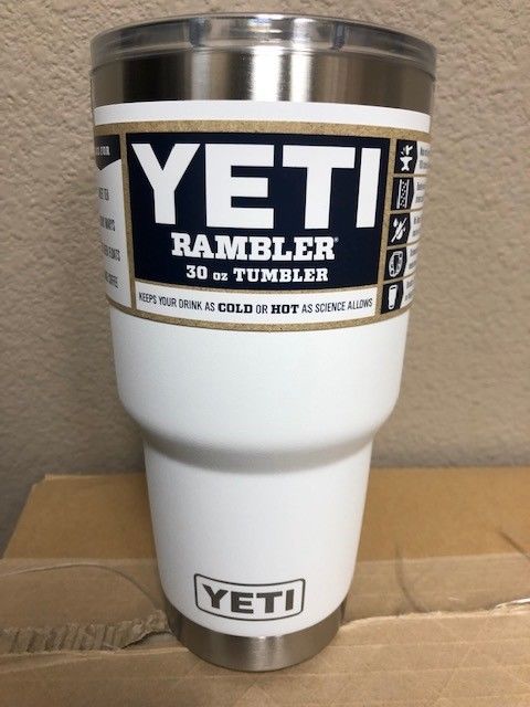 Yeti 30oz Rambler Tumbler with Magslider Lid WHITE, Brand NEW!