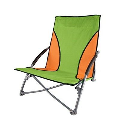 Stansport Low-Profile Fold-Up Chair, Lime/Orange 'G-11-10
