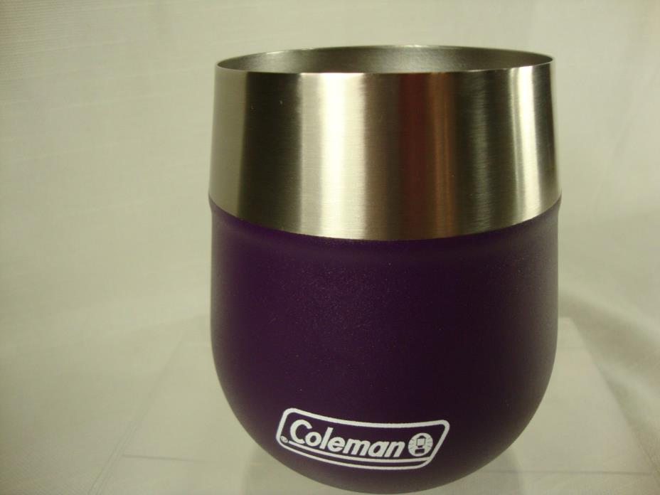 Coleman Claret Purple Vacuum Insulated Stainless Steel Wine Camping Cup 13oz New