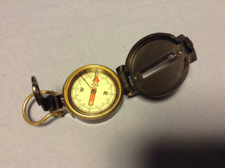 Vintage TOA Japan Japanese Field Survey Engineer Directional Compass Black