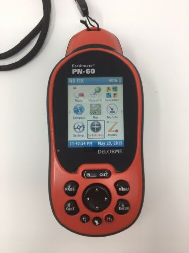 DeLorme Earthmate PN-60 Handheld GPS Portable Red Color