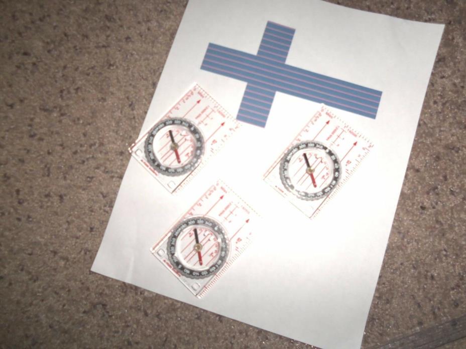 Suunto A1000 Silva type compass, made in finland, x 3, northern hemisphere.
