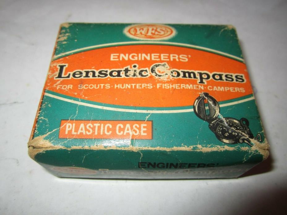Vintage WFS Engineers' Lensatic Compass Original Box/Instructions Scouts Hunters