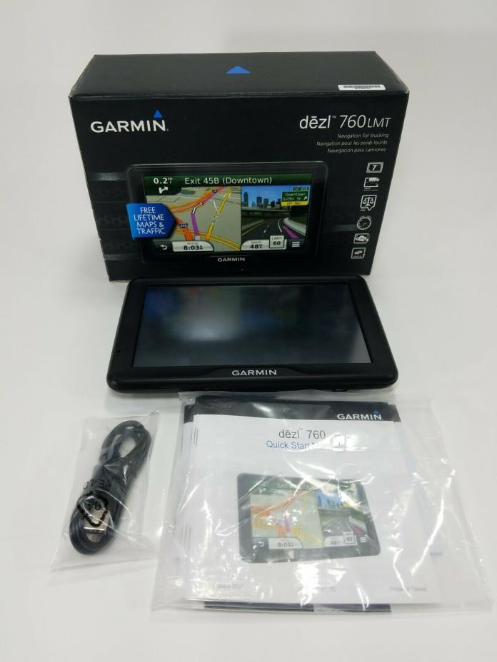 Garmin Dezl 760LMT 7” Truck Drivers  GPS With Box  Great Condition!