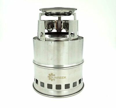 SUNREEK™New Design Portable Stainless Steel Lightweight Wood Stove Solid..