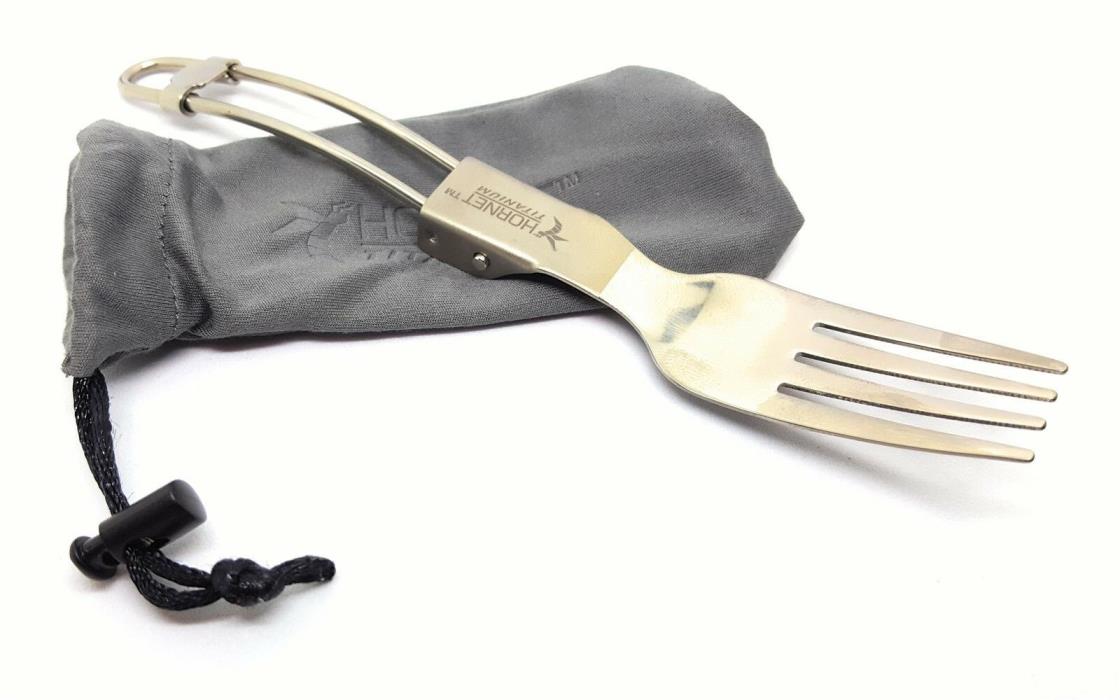 Titanium Camping Backpacking Fork ultralight Strong With nylon pouch