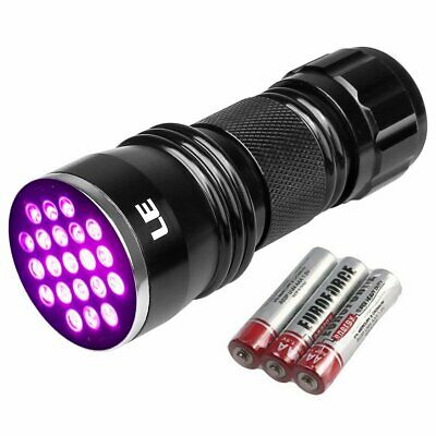 LE SMALL UV Flashlight Portable BLACK Light W 21 Leds 395Nm Ultraviolet D PURPLE