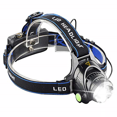 POCKETMAN LED Headlamp, Zoomable Waterproof Flashlight Super Bright 2200 Lumens
