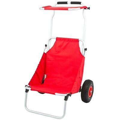 Red Folding Beach Chair & Cargo Carrying Dolly