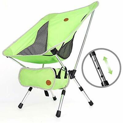 Portable Camping Chair Adjustable Height, Lightweight Folding Backpacking Heavy