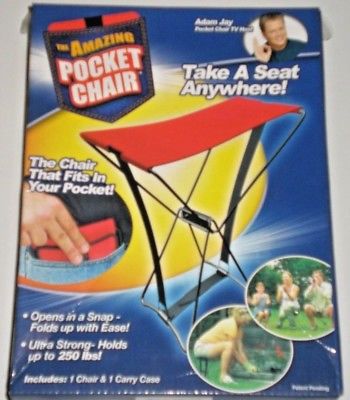 THE AMAZING POCKET CHAIR - ULTRA STRONG HOLDS 250 POUNDS - CHAIR & CARRY CASE -