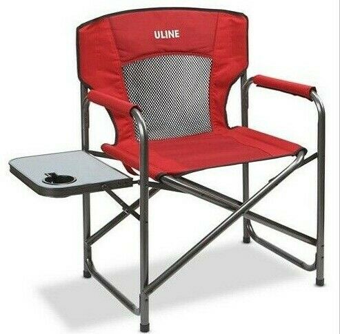 Uline Director's Chair S-20400 Red Folding Table Camping 35
