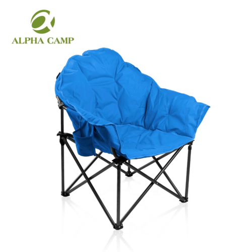 ALPHA CAMP Oversized Moon Saucer Chair with Folding Cup Holder and Carry Bag -