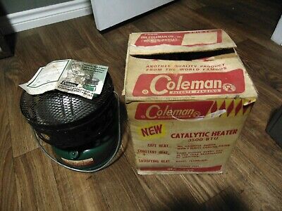 Vtg Coleman Catalytic Heater 512-700 3500 BTU Camping + Box Dated 4/67