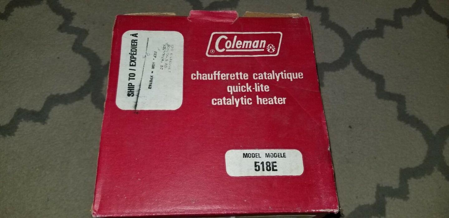 Vintage Green Coleman Model 518 518E Gas Camp Camping Portable Catalytic Heater