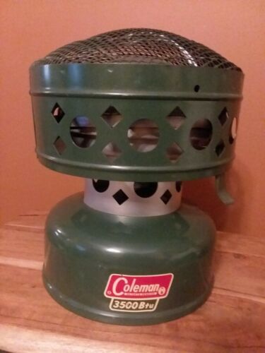 Vintage Coleman 3500 BTU Green Camping Catalytic Heater 512A70 NICE!