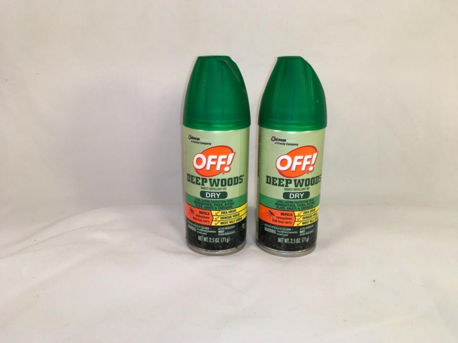 OFF Deep Woods Insect Repellent Dry 2.5oz Lot of 2 Repels West Nile Insect