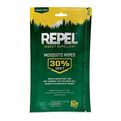 Repel Insect Repellent Mosquito Wipes 30% Contains DEET  15-Count