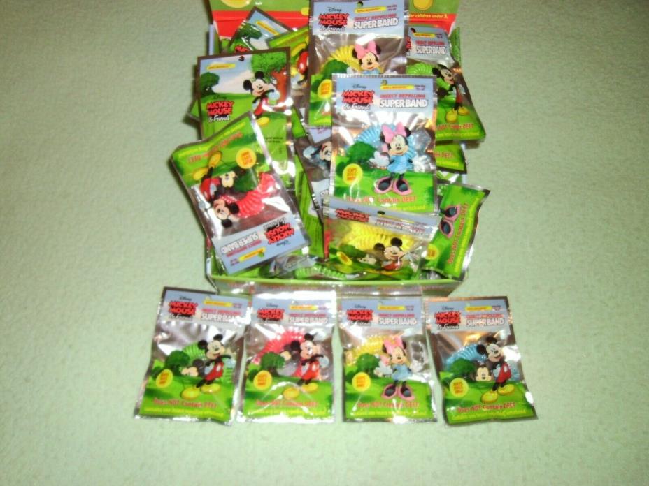 Lot of 4 Disney Mickey Mouse & Friends Deet Free Insect Bug Repellent Wristbands