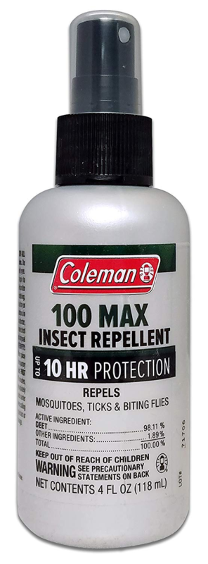 Coleman 100% DEET Insect Repellent, 100 Max Tick and Mosquito Pump