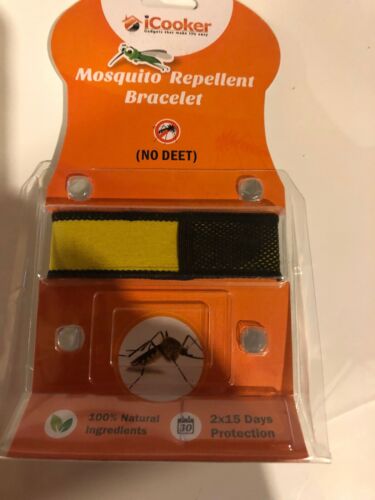 Kinven Mosquito Natural Repellent Braclet (No Deet) Black 2x15 Day's Protection
