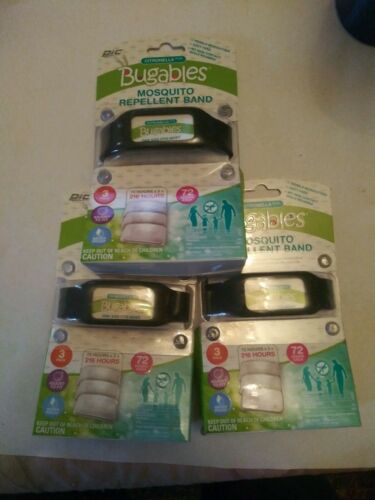 Lot of 3 Bugables Insect Repellent Wristband 3 Scented Refill Cartridges 0 DEET