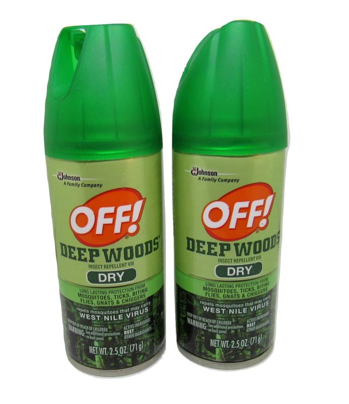 OFF! Deep Woods Insect Repellent Dry Spray 2.5 oz Travel Size Deet 2-pack
