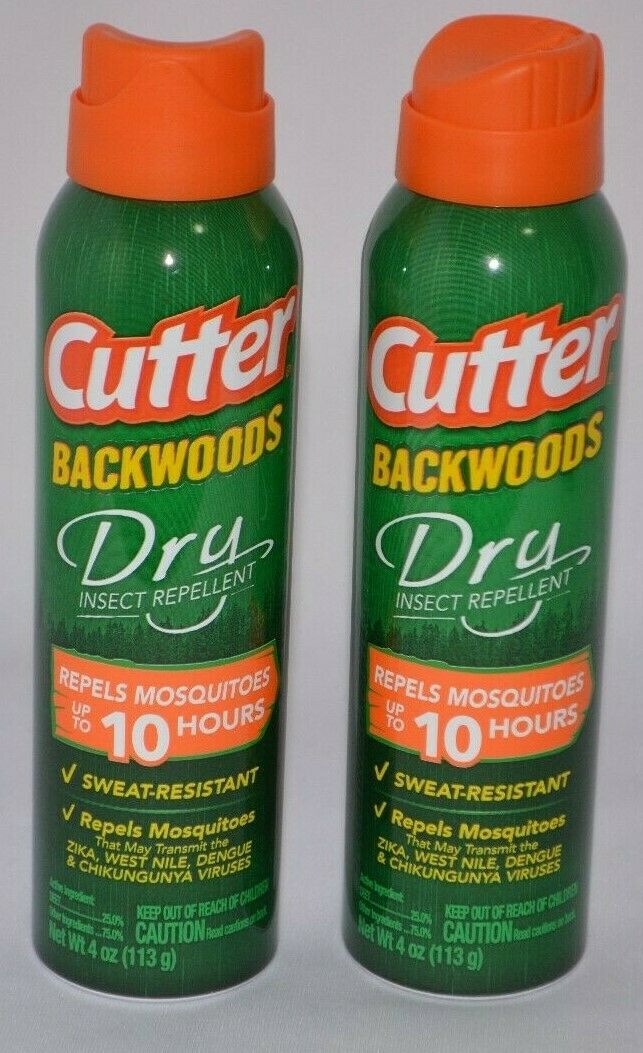 2 CUTTER BACKWOODS DRY INSECT REPELLENT MOSQUITOES SWEAT RESISTANT 4 OZ NEW