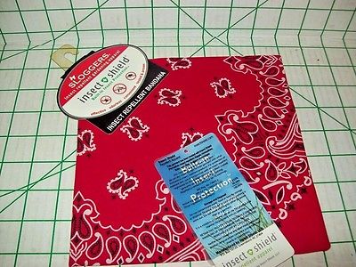 NEW SLOGGERS INSECT SHIELD INSECT REPELLENT BANDANA RED