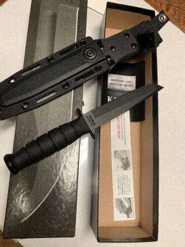 KA-BAR Knife (1245) Tanto Combo Serrated Edge with Hard Sheath.