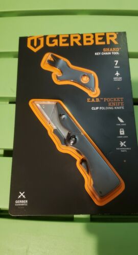 NEW Gerber EAB Clip Folding Pocket Knife Shard Key Chain Tool Combo NEW E.A.B.