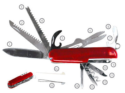 16-IN-1 Multi-Functional Knife Camping Hiking Fishing Survival EDC Tool