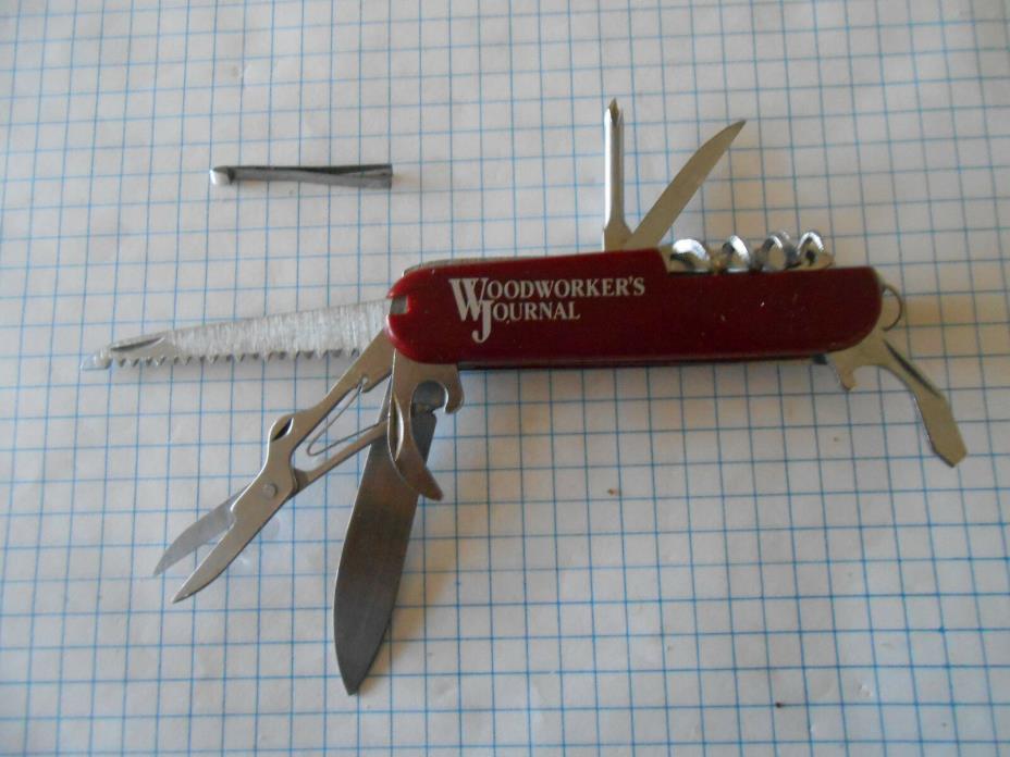 A+ WOODWORKER'S JOURNAL Swiss Army Style Stainless Multi Pocket Knife (12 tools)